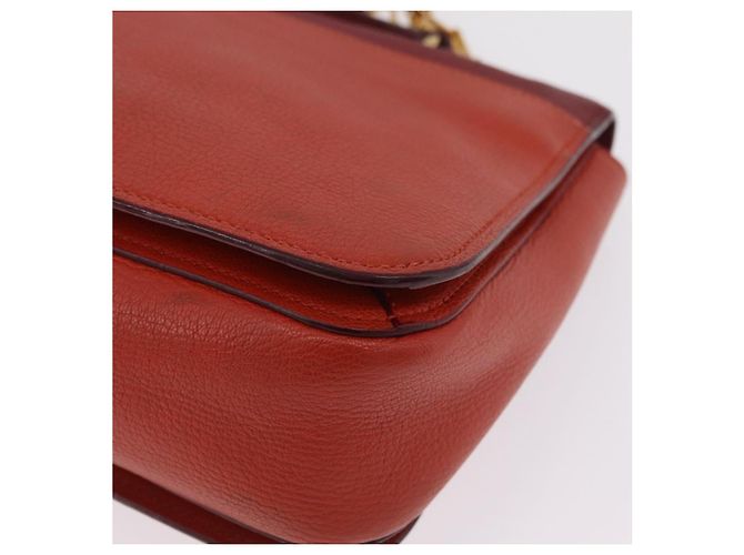 Borsa Miu Miu Madras in pelle 2way Arancione Tono Oro Auth ka6470A - vista 23