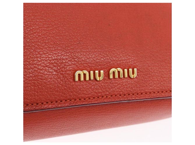 Borsa Miu Miu Madras in pelle 2way Arancione Tono Oro Auth ka6470A - vista 24