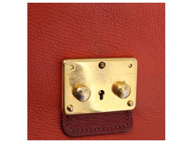 Borsa Miu Miu Madras in pelle 2way Arancione Tono Oro Auth ka6470A - vista 28
