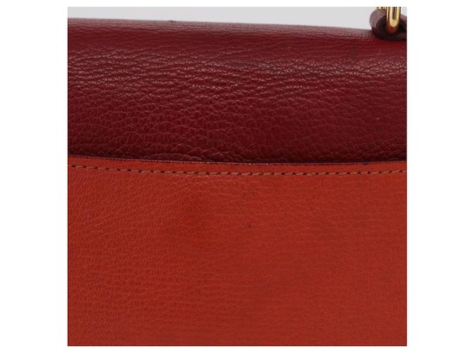 Borsa Miu Miu Madras in pelle 2way Arancione Tono Oro Auth ka6470A - vista 3