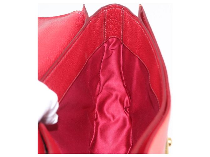 Borsa Miu Miu Madras in pelle 2way Arancione Tono Oro Auth ka6470A - vista 30