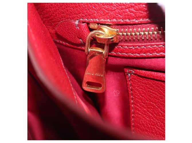 Borsa Miu Miu Madras in pelle 2way Arancione Tono Oro Auth ka6470A - vista 34