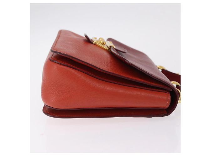 Borsa Miu Miu Madras in pelle 2way Arancione Tono Oro Auth ka6470A - vista 4