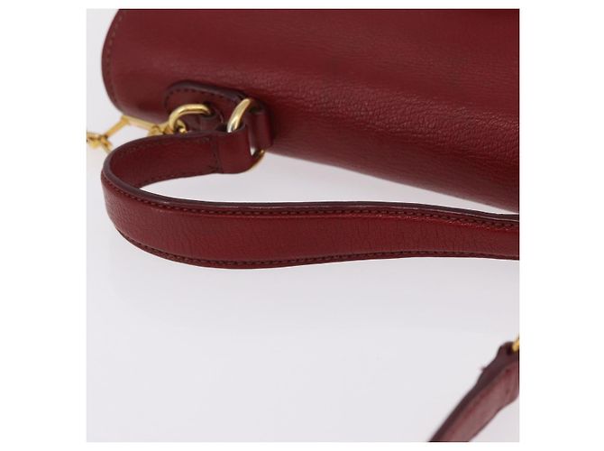 Borsa Miu Miu Madras in pelle 2way Arancione Tono Oro Auth ka6470A - vista 8