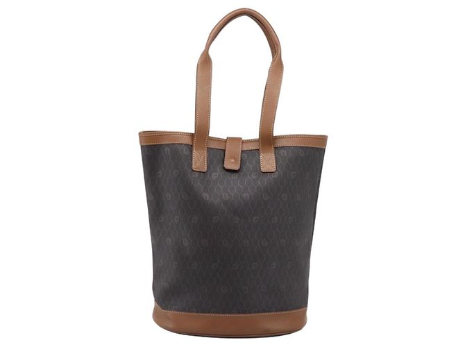 Borsa Tote Christian Dior Honeycomb PVC Nero Marrone Auth ka6433A - vista 13
