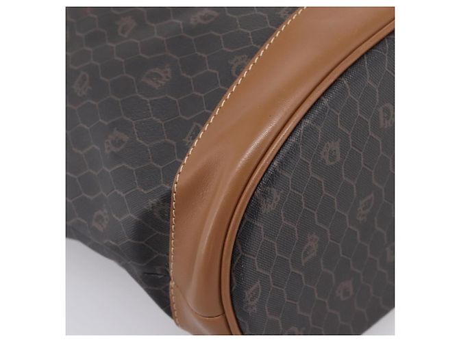 Borsa Tote Christian Dior Honeycomb PVC Nero Marrone Auth ka6433A - vista 14