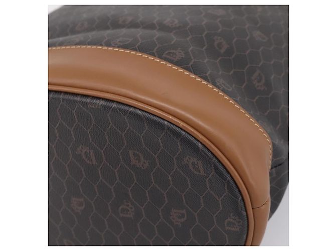 Borsa Tote Christian Dior Honeycomb PVC Nero Marrone Auth ka6433A - vista 15