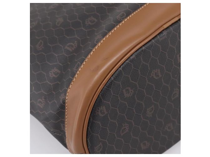 Borsa Tote Christian Dior Honeycomb PVC Nero Marrone Auth ka6433A - vista 16