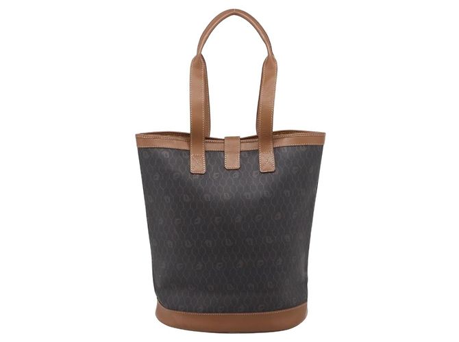 Borsa Tote Christian Dior Honeycomb PVC Nero Marrone Auth ka6433A - vista 2