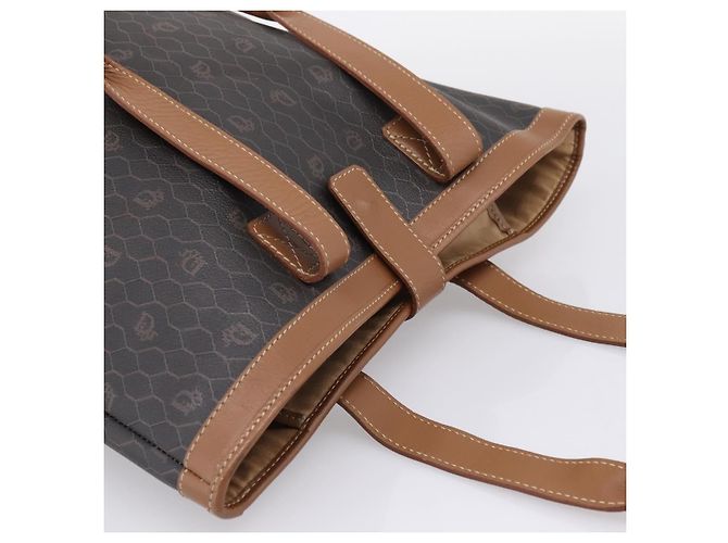 Borsa Tote Christian Dior Honeycomb PVC Nero Marrone Auth ka6433A - vista 6