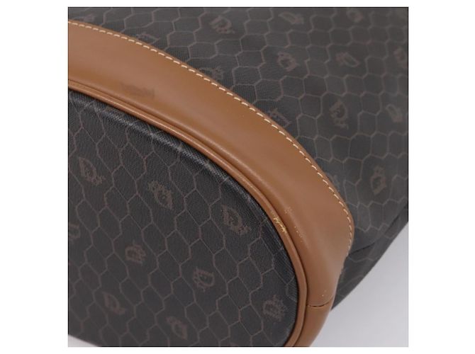 Borsa Tote Christian Dior Honeycomb PVC Nero Marrone Auth ka6433A - vista 9