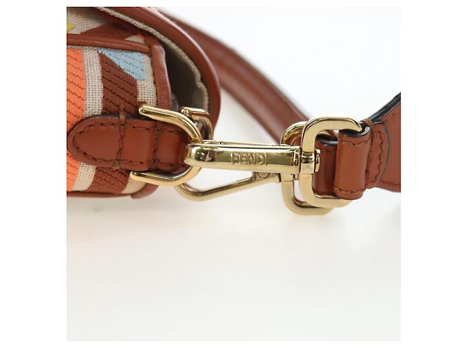 FENDI Zucca Canvas Mamma Baguette Schultertasche 2way Multicolor Gold Auth 204491V Mehrfarben Golden - Ansicht 16