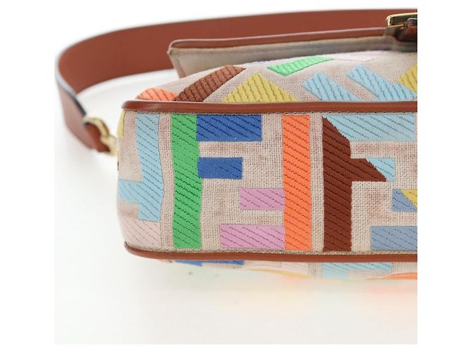 FENDI Zucca Canvas Mamma Baguette Schultertasche 2way Multicolor Gold Auth 204491V Mehrfarben Golden - Ansicht 18
