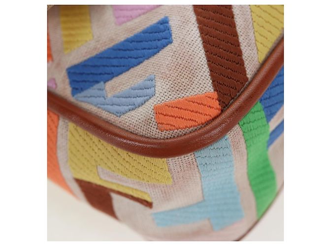 FENDI Zucca Canvas Mamma Baguette Schultertasche 2way Multicolor Gold Auth 204491V Mehrfarben Golden - Ansicht 19