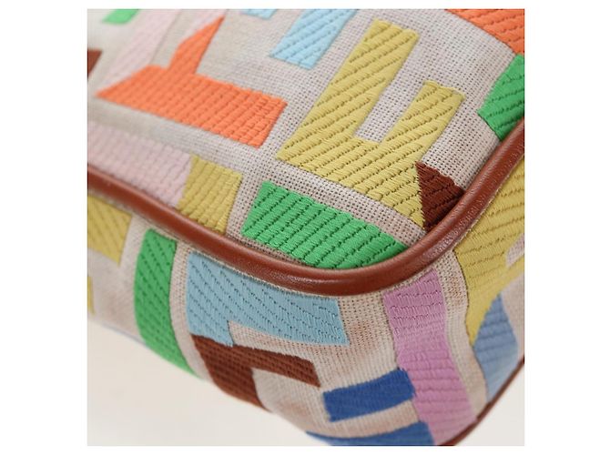 FENDI Zucca Canvas Mamma Baguette Schultertasche 2way Multicolor Gold Auth 204491V Mehrfarben Golden - Ansicht 21