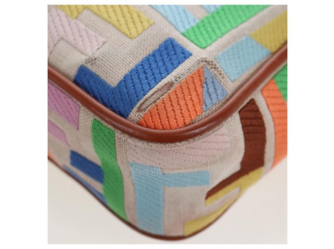 FENDI Zucca Canvas Mamma Baguette Schultertasche 2way Multicolor Gold Auth 204491V Mehrfarben Golden - Ansicht 22