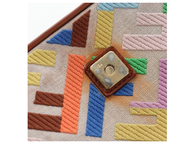 FENDI Zucca Canvas Mamma Baguette Schultertasche 2way Multicolor Gold Auth 204491V Mehrfarben Golden - Ansicht 26