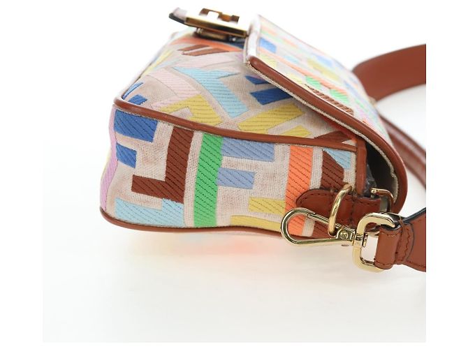 FENDI Zucca Canvas Mamma Baguette Schultertasche 2way Multicolor Gold Auth 204491V Mehrfarben Golden - Ansicht 4