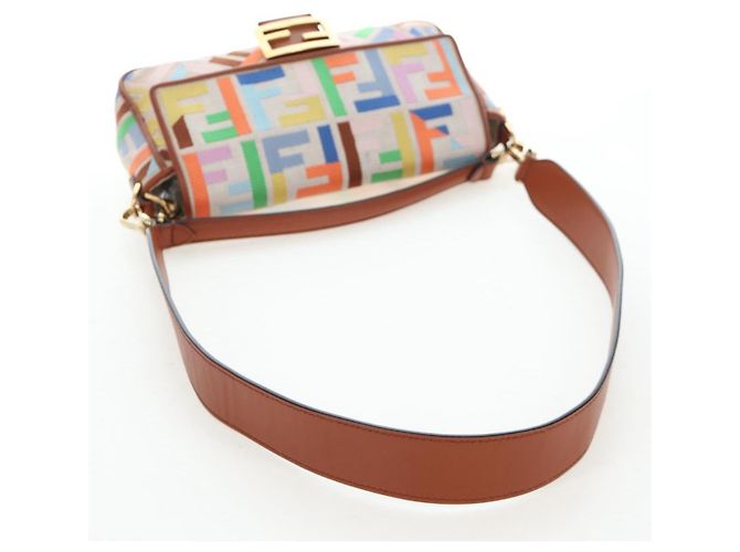 FENDI Zucca Canvas Mamma Baguette Schultertasche 2way Multicolor Gold Auth 204491V Mehrfarben Golden - Ansicht 9