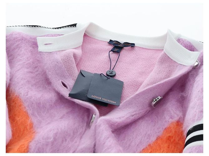 LOUIS VUITTON Cárdigan de lana L Rosa LV Auth 204957M - vista 14
