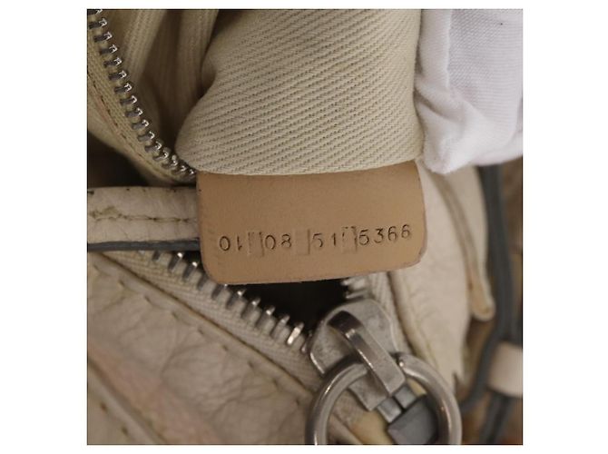 Chloé Chloe Paddington Handtasche aus Leder Ivory Gold Silver Auth am12724V Silber Golden Roh - Ansicht 12
