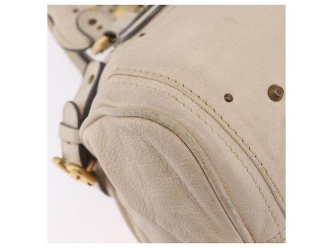 Chloé Chloe Paddington Handtasche aus Leder Ivory Gold Silver Auth am12724V Silber Golden Roh - Ansicht 16