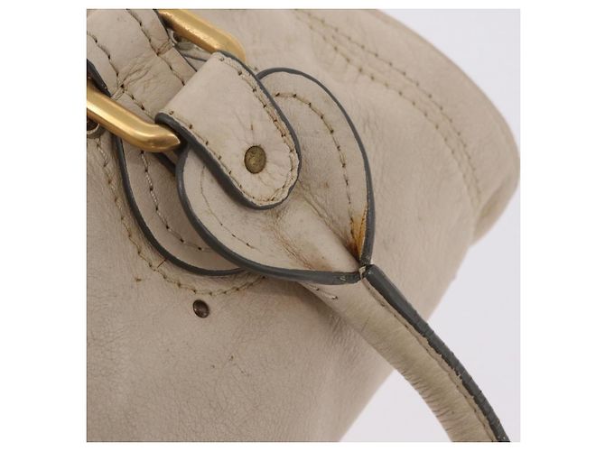 Chloé Chloe Paddington Handtasche aus Leder Ivory Gold Silver Auth am12724V Silber Golden Roh - Ansicht 20