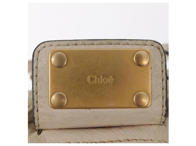 Chloé Chloe Paddington Handtasche aus Leder Ivory Gold Silver Auth am12724V Silber Golden Roh - Ansicht 25