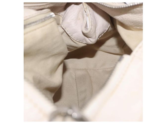 Chloé Chloe Paddington Handtasche aus Leder Ivory Gold Silver Auth am12724V Silber Golden Roh - Ansicht 27