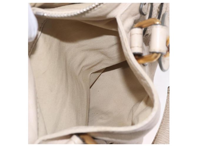 Chloé Chloe Paddington Handtasche aus Leder Ivory Gold Silver Auth am12724V Silber Golden Roh - Ansicht 29