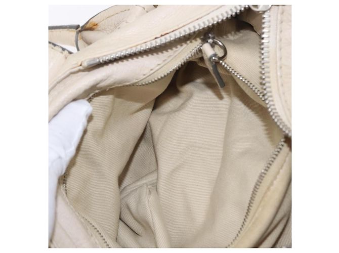 Chloé Chloe Paddington Handtasche aus Leder Ivory Gold Silver Auth am12724V Silber Golden Roh - Ansicht 31