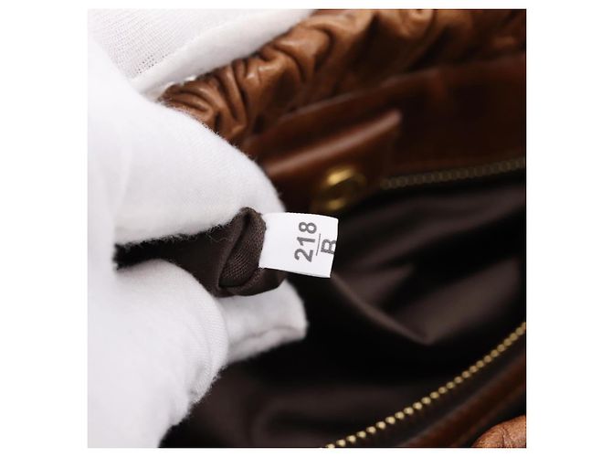 Borsa a mano Miu Miu con fiocco laterale in pelle 2way Brown Gold RT0383 Auth am12737M Marrone D'oro - vista 12