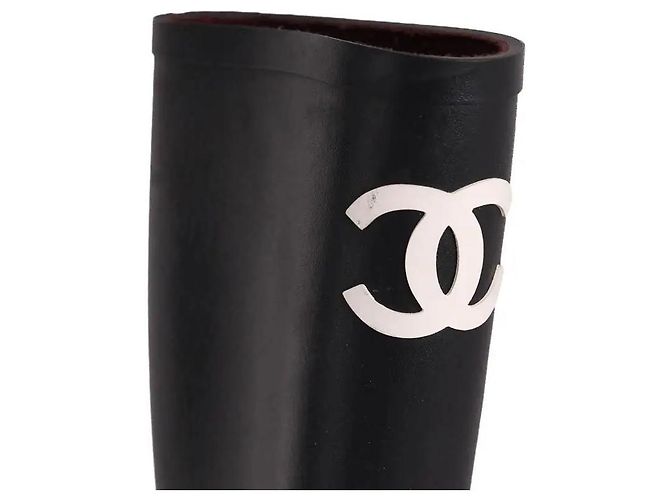 Stivali Chanel in gomma neri Taglia 40 Nero - vista 4