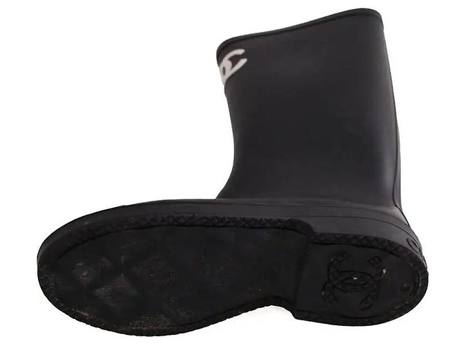 Stivali Chanel in gomma neri Taglia 40 Nero - vista 6