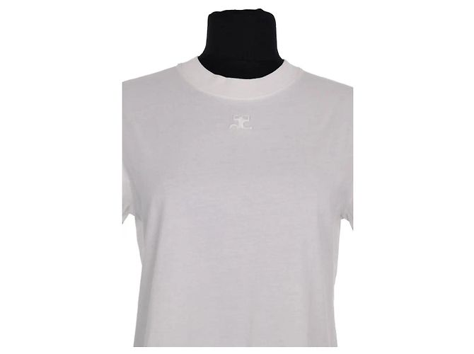Courreges T-shirt Courrèges AC ecru in cotone Crudo - vista 2