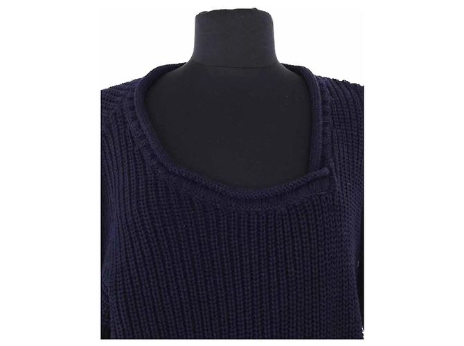 Autre Marque Pull GIULIVA HERITAGE en coton bleu marine XS - vue 2