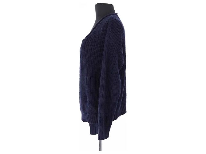 Autre Marque Pull GIULIVA HERITAGE en coton bleu marine XS - vue 3