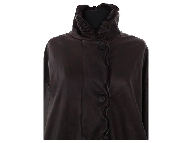 Giacca in pelle marrone Acne Studios - vista 2