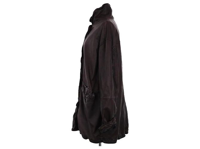 Giacca in pelle marrone Acne Studios - vista 3