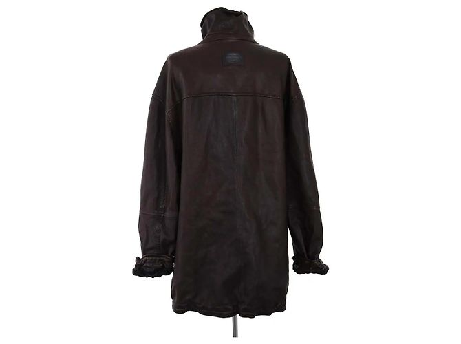 Giacca in pelle marrone Acne Studios - vista 4