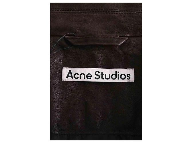 Giacca in pelle marrone Acne Studios - vista 5