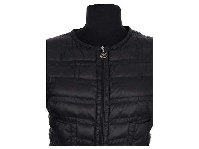 Plumas Moncler negro con piel XS - vista 2