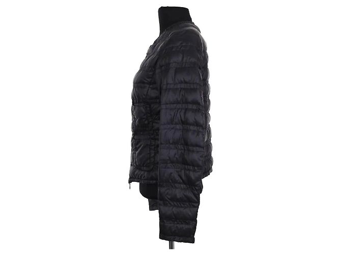 Plumas Moncler negro con piel XS - vista 3