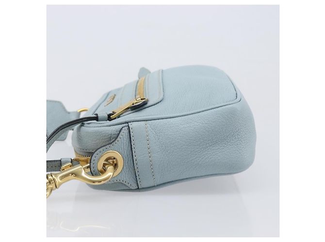 Miu Miu Madras Zip Pocket Leather Azul - vista 4