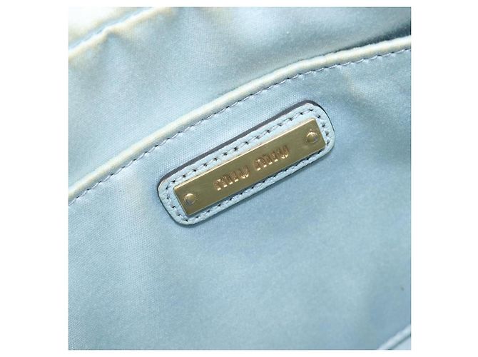 Miu Miu Madras Zip Pocket Leather Azul - vista 6