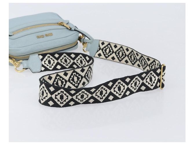 Miu Miu Madras Zip Pocket Leather Azul - vista 7