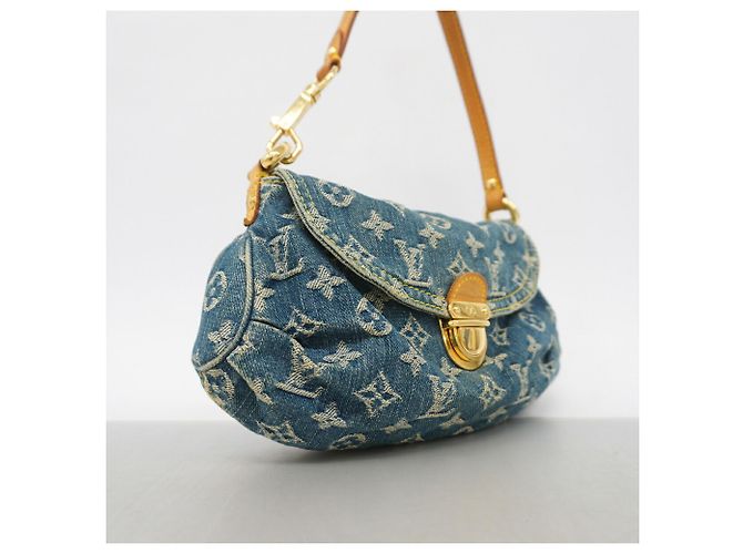 Borsa a tracolla Mini Pleaty in denim Monogram Louis Vuitton Blu - vista 2