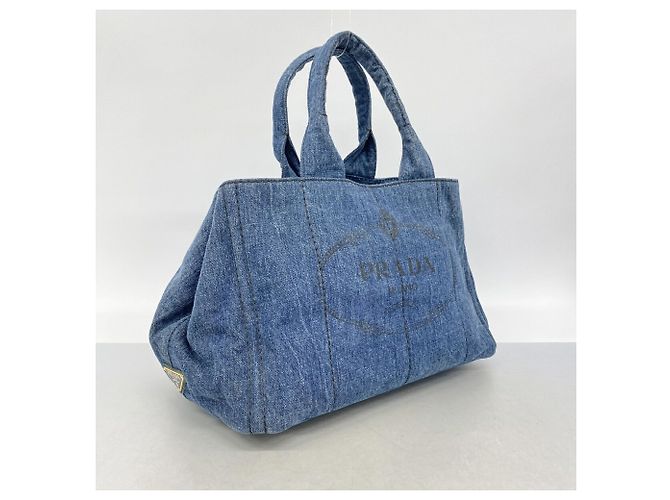 Saco Tote Prada Canapa Denim Azul marinho - vista 2