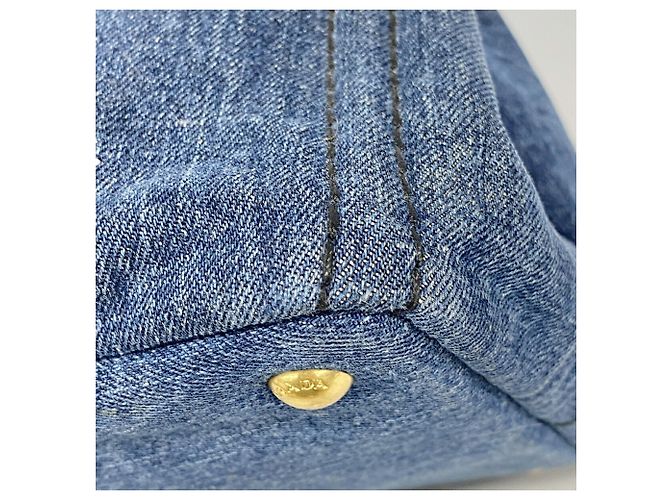 Saco Tote Prada Canapa Denim Azul marinho - vista 6
