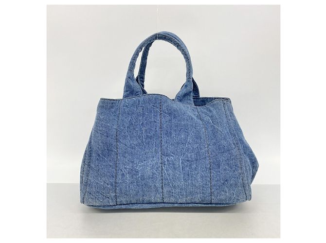 Saco Tote Prada Canapa Denim Azul marinho - vista 9